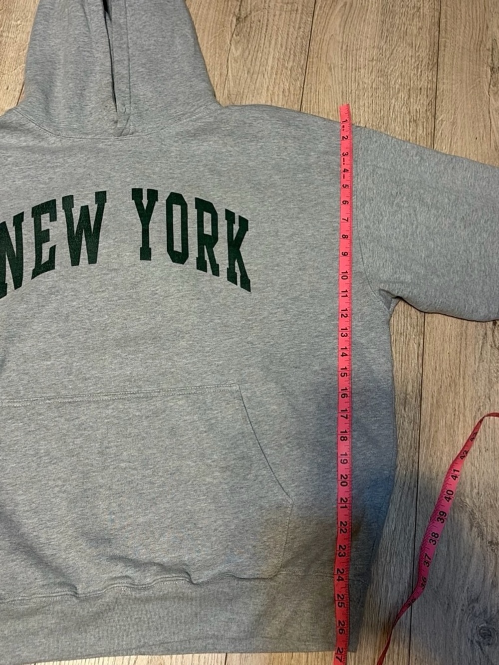 Gray 'New York' Arch Logo Hoodie